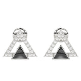 LADIES EARRINGS 0.25CT ROUND DIAMOND 14K WHITE GOLD