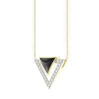 LADIES PENDANT WITH CHAIN 0.25CT ROUND DIAMOND 14K YELLOW GOLD