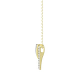LADIES PENDANT WITH CHAIN 0.25CT ROUND DIAMOND 14K YELLOW GOLD