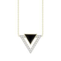 LADIES PENDANT WITH CHAIN 0.25CT ROUND DIAMOND 14K YELLOW GOLD