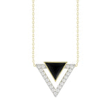 LADIES PENDANT WITH CHAIN 0.25CT ROUND DIAMOND 14K YELLOW GOLD