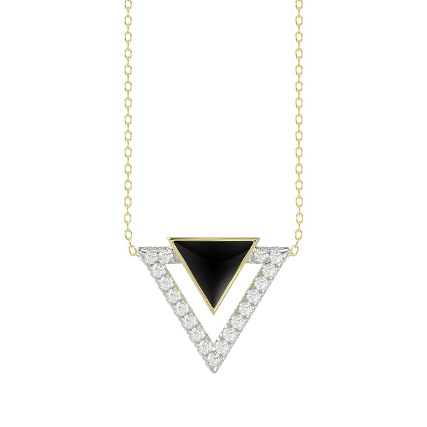 LADIES PENDANT WITH CHAIN 0.25CT ROUND DIAMOND 14K YELLOW GOLD