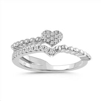 LADIES RING 0.16CT ROUND DIAMOND 10K WHITE GOLD