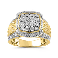 MEN'S RING 0.50CT ROUND DIAMOND 10K YELLOW GOLD