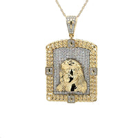 MEN'S CHARM PENDANT 1.00CT ROUND DIAMOND 10K YELLOW GOLD