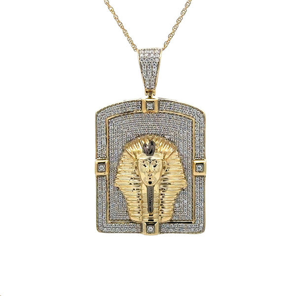 MEN'S CHARM PENDANT 1.00CT ROUND DIAMOND 10K YELLOW GOLD