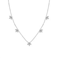 LADIES NECKLACE 0.30CT ROUND DIAMOND 14K WHITE GOLD