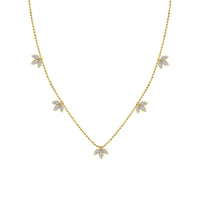 LADIES NECKLACE 0.30CT ROUND DIAMOND 14K YELLOW GOLD
