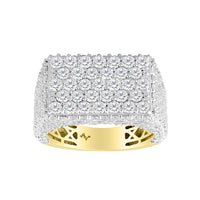 MEN'S RING 5.50CT ROUND DIAMOND 14K YELLOW GOLD