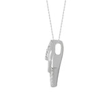 LADIES PENDANT WITH CHAIN 0.13CT ROUND DIAMOND 14K WHITE GOLD