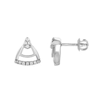 LADIES EARRINGS 0.13CT ROUND DIAMOND 14K WHITE GOLD