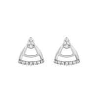 LADIES EARRINGS 0.13CT ROUND DIAMOND 14K WHITE GOLD