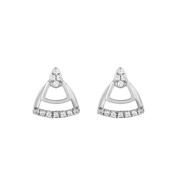 LADIES EARRINGS 0.13CT ROUND DIAMOND 14K WHITE GOLD