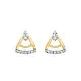 LADIES EARRINGS 0.13CT ROUND DIAMOND 14K YELLOW GOLD