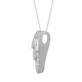 LADIES PENDANT WITH CHAIN 0.13CT ROUND DIAMOND 14K WHITE GOLD