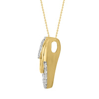 LADIES PENDANT WITH CHAIN 0.13CT ROUND DIAMOND 14K YELLOW GOLD