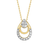 LADIES PENDANT WITH CHAIN 0.13CT ROUND DIAMOND 14K YELLOW GOLD