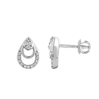 LADIES EARRINGS 0.13CT ROUND DIAMOND 14K WHITE GOLD