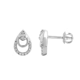 LADIES EARRINGS 0.13CT ROUND DIAMOND 14K WHITE GOLD