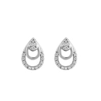 LADIES EARRINGS 0.13CT ROUND DIAMOND 14K WHITE GOLD