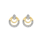 LADIES EARRINGS 0.13CT ROUND DIAMOND 14K YELLOW GOLD