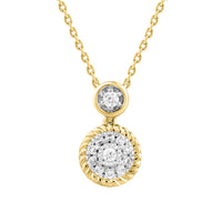LADIES NECKLACE 0.13CT ROUND DIAMOND 14K YELLOW GOLD