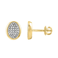 LADIES EARRINGS 0.20CT ROUND DIAMOND 14K YELLOW GOLD