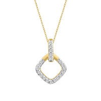 LADIES PENDANT WITH CHAIN 0.13CT ROUND DIAMOND 10K YELLOW GOLD