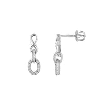 LADIES EARRINGS 0.16CT ROUND DIAMOND 10K WHITE GOLD