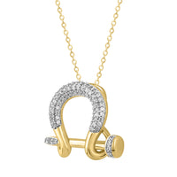LADIES PENDANT WITH CHAIN 0.20CT ROUND DIAMOND 14K YELLOW GOLD