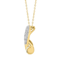 LADIES PENDANT WITH CHAIN 0.20CT ROUND DIAMOND 14K YELLOW GOLD