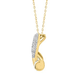 LADIES PENDANT WITH CHAIN 0.20CT ROUND DIAMOND 14K YELLOW GOLD