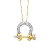 LADIES PENDANT WITH CHAIN 0.20CT ROUND DIAMOND 14K YELLOW GOLD