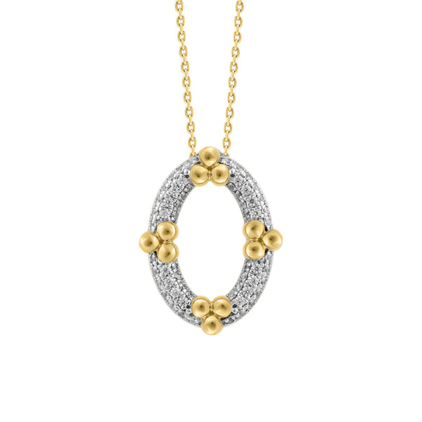 LADIES PENDANT WITH CHAIN 0.25CT ROUND DIAMOND 10K YELLOW GOLD