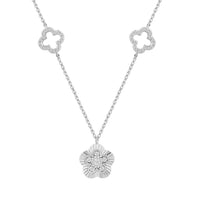 LADIES NECKLACE 0.25CT ROUND DIAMOND 10K WHITE GOLD