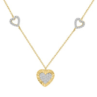 LADIES NECKLACE 0.25CT ROUND DIAMOND 10K YELLOW GOLD