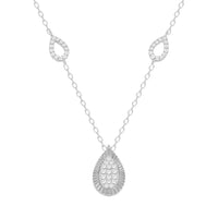 LADIES NECKLACE 0.25CT ROUND DIAMOND 10K WHITE GOLD