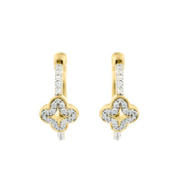 LADIES EARRINGS 0.20CT ROUND DIAMOND 10K YELLOW GOLD