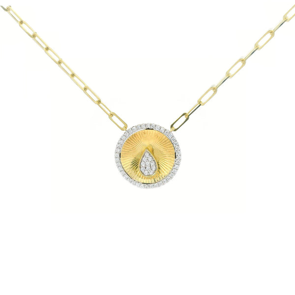 LADIES PENDANT 0.25CT ROUND DIAMOND 10K YELLOW GOLD