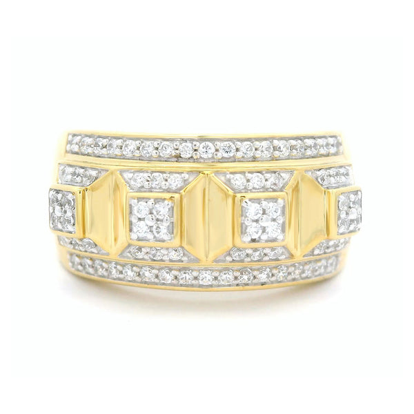 MEN'S RING 0.50CT ROUND DIAMOND 10K YELLOW GOLD