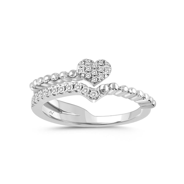 LADIES RING 0.16CT ROUND DIAMOND 14K WHITE GOLD