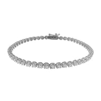 LADIES BRACELET 1.00CT ROUND DIAMOND 14K WHITE GOLD