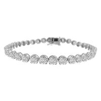 LADIES BRACELET 2.00CT ROUND DIAMOND 14K WHITE GOLD