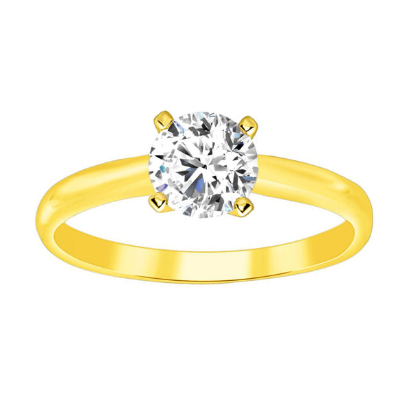 LADIES RING 0.15CT ROUND DIAMOND 14K YELLOW GOLD