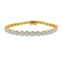 LADIES BRACELET 2.00CT ROUND DIAMOND YELLOW GOLD/STERLING SILVER