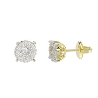 LADIES EARRINGS 0.50CT ROUND DIAMOND 14K YELLOW GOLD (SI QUALITY)