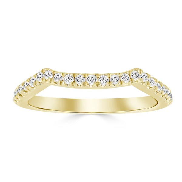 LADIES BAND 0.25CT ROUND DIAMOND 14K YELLOW GOLD