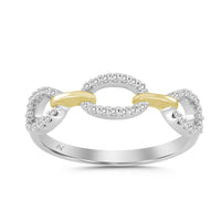 LADIES RING 0.16CT ROUND DIAMOND 10K STERLING SILVER WHITE/YELLOW