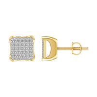 LADIES STUD EARRINGS 0.33CT ROUND DIAMOND 10K YELLOW GOLD