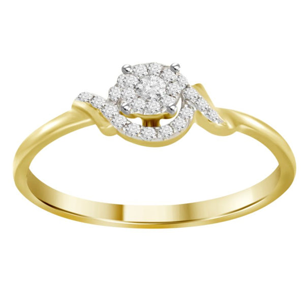 LADIES RING 0.15CT ROUND DIAMOND 10K YELLOW GOLD